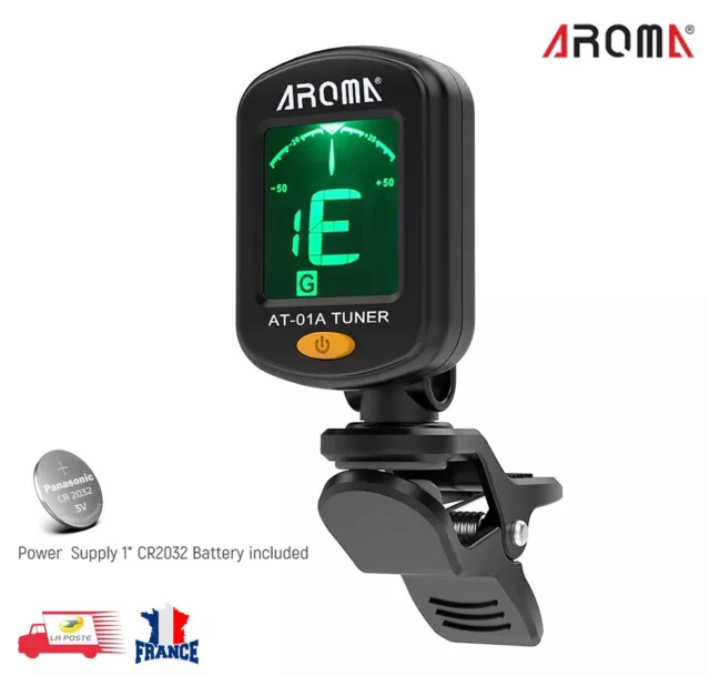 Portable 360° Rotation LCD Screen Clamp Chromatic Guitar Tuner
