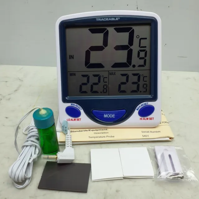Traceable 4648 Digital Thermometer -58 Degrees To 158 Degrees F For Wall Or Desk
