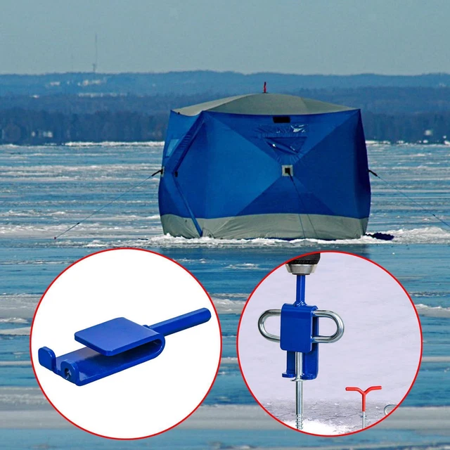 Durable Ice Anchor Power Drill Adapter Metal with Storage Bag Shelter