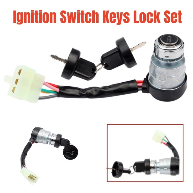 Motorcycle 5 Wire Ignition Keys Switch Lock Kit For Dirt Bike Engine Go Kart ATV
