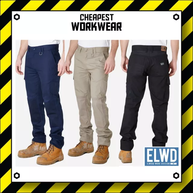 ELWD | Elwood Workwear | MENS WORK PANTS | Navy, Black, Khaki Stone EWD101