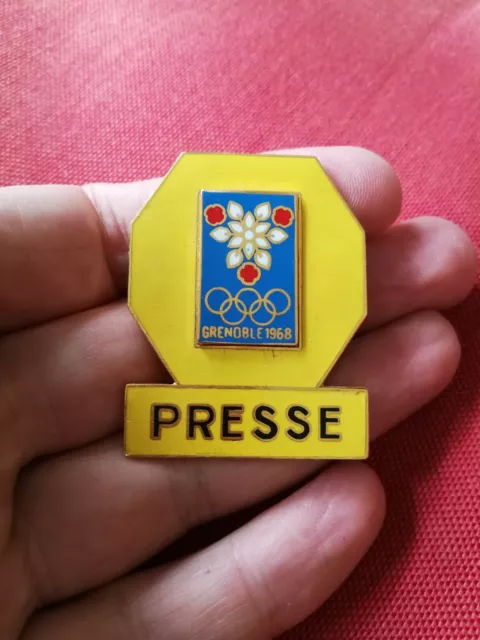 Olimpiadi  Grenoble 1968 Spilla Pin Smalti Presse Stampa (Mm.45) #Cass2