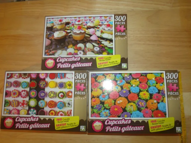 3 NEW CUPCAKE Puzzles 18x11 Petit LPF Wee Love Baking 300 Interlock Pc SEALED