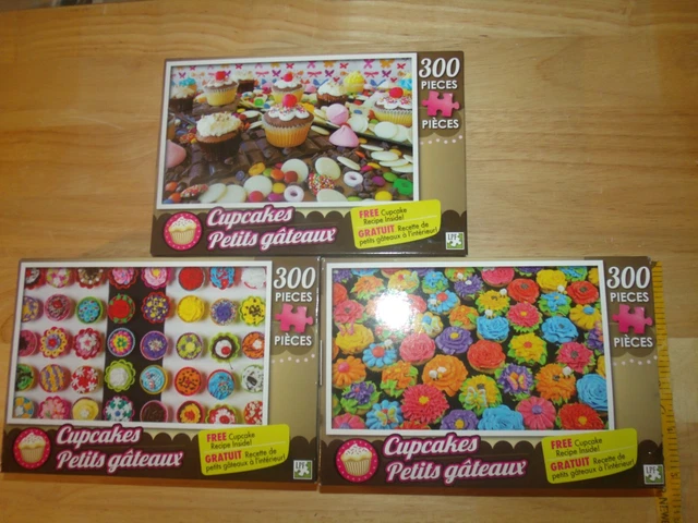 3 NEW CUPCAKE Puzzles 18x11 Petit LPF Wee Love Baking 300 Interlock Pc SEALED
