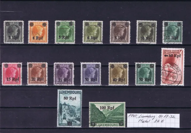 DR 1940 Luxemburg Mi.Nr. 17 - 32, Mi.26€
