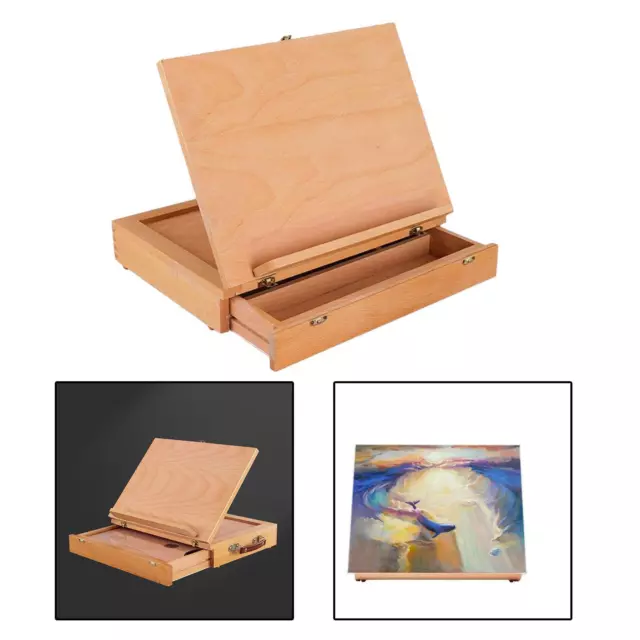 TABLE EASEL ADJUSTABLE Box with Drawer Solid Wood Pine vidaXL £15.99 -  PicClick UK