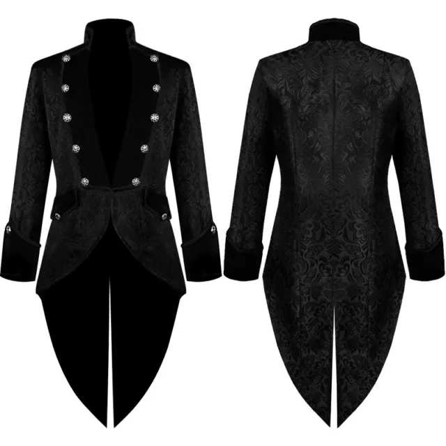 Vintage Mens Swallow-tailed Coat Gothic Halloween Costume Steampunk  Tailcoat