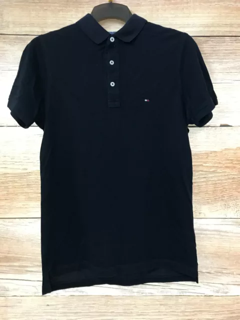 Polo Tommy Hilfiger nera slim fit