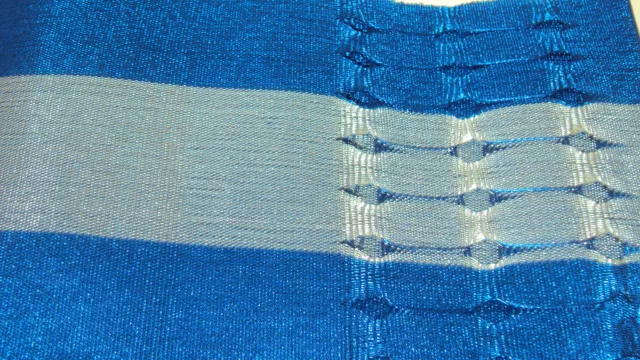 NIGERIAN Aso Oke Gele (Headtie) Royal Blue & Silver Stripes  - 1 Piece 2