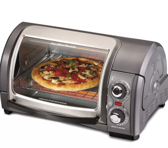 Hamilton Beach 31344D 4-Slice Easy Reach with Roll-Top Door Toaster Oven -...