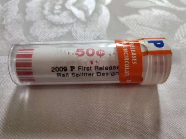 2009 P Roll Pennies, First Release Rail Splitter Design, Sealed in Tube