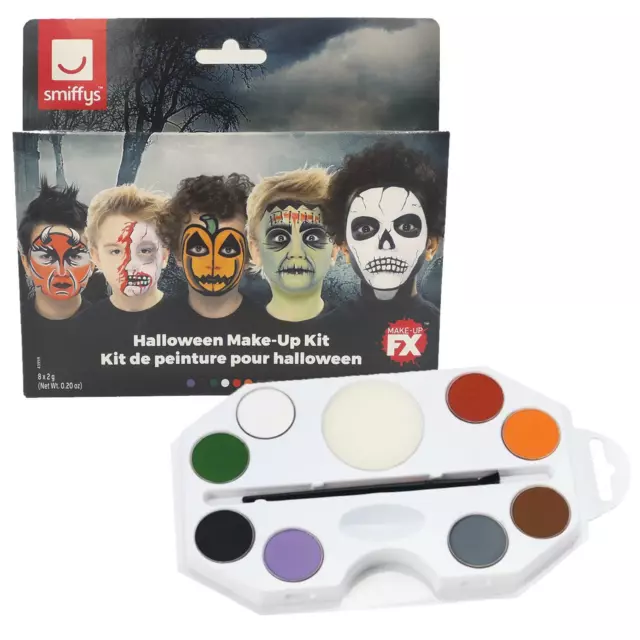 Halloween Aqua Peinture Visage 8 Couleur Palette Pumpkin Devil Monster Squelette