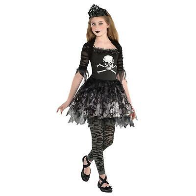 Ragazze Zombie Principessa Costume Gotico Halloween Corona Teschio Scheletro