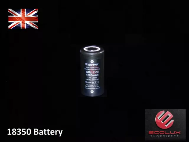 Keeppower 18350 Battery 1200mAh 3.7V IMR Mod High Drain 10A Genuine UK Batteries