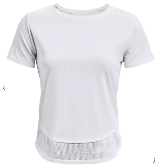 Under Armour Tech Vent Short Sleeve Top Womens White Size UK 14 #REF155