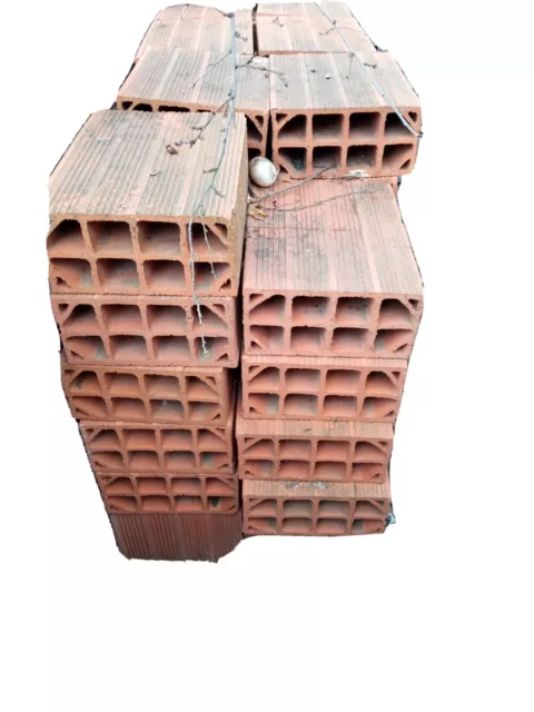 50 mattoni blocco forato 12cm edilizia terracotta muro argilla ceramica