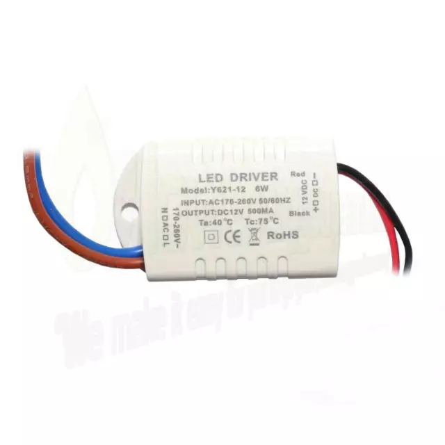 LED Driver Power Supply Transformer, 6 Watt 240V - DC 12V MR16 Lights or similar