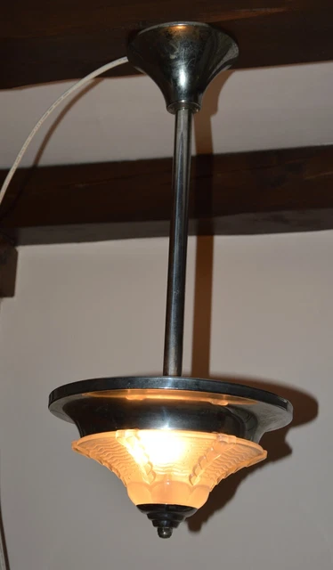 Tige De Suspension Lustre Ancien – Art Déco – 1 Feu – Pour Globe Ou Lampe