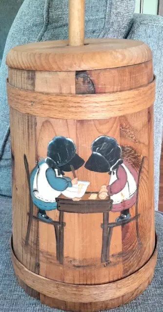 Vintage 24"Wood Butter Churn Hand Painted Amish Children Farmhouse Country Decor