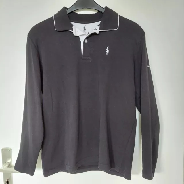 Ralph Lauren Herren Poloshirt Gr. M langarm Schwarz Top-Zustand