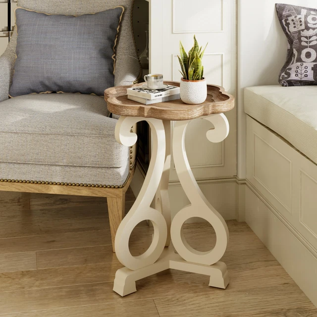 RUSTIC FARMHOUSE ACCENT End Table Flower Tray Top Cottagecore Side