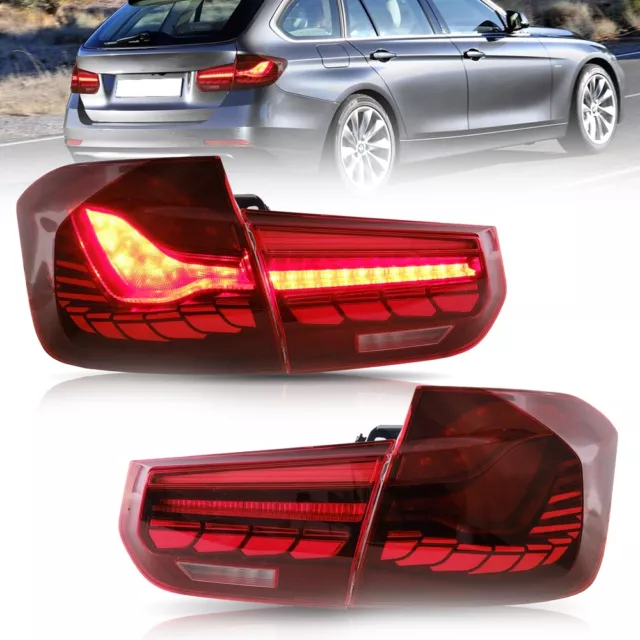 VLAND LED Feux Arrière Rouge Pour 2013-18 BMW Série 3 F30 Clignotant Séquentiel