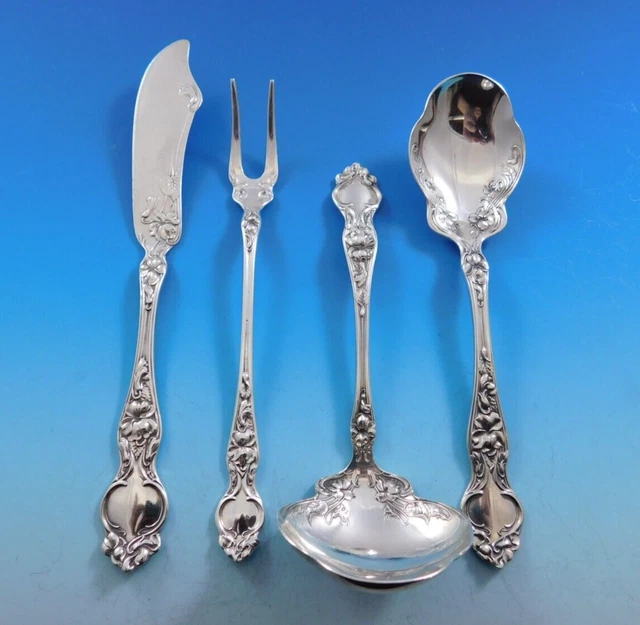 WALLACE STERLING #4475-3 Silver Vintage Scroll Bead Serving