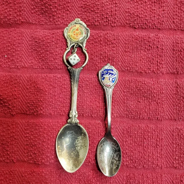 Las Vegas Souvenir Decorative Spoon with Dice Dangle lot of 2