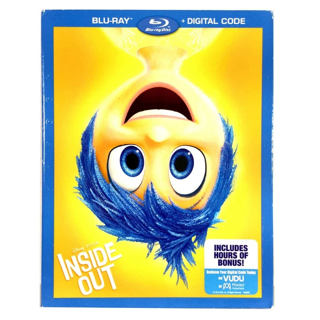 DISNEY/PIXAR INSIDE Out (Blu-ray/DVD, 2015, Widescreen) Like New