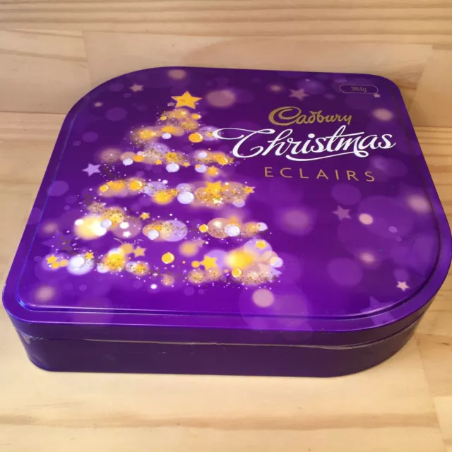 CADBURY CHRISTMAS "Purple" Lovely Promotional Chocolate Tin Metal Lolly Box