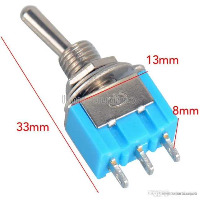 5Pcs MTS-102 6A 125V AC SPDT 3-Pin 2-Position On-on Mini Toggle Switches Practic