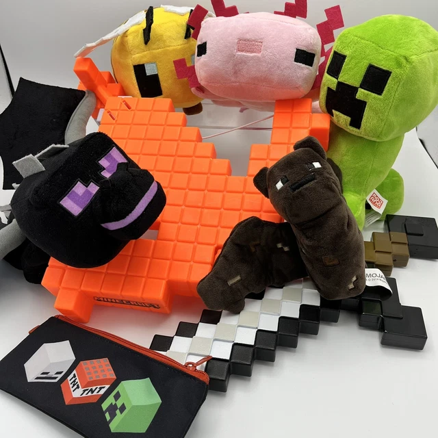 minecraft-mojang-plush-x5-axolotl-dragon-pillagers-crossbow-iron