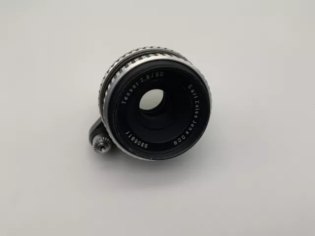 Carl Zeiss Jena Tessar f/2.8 50mm Objektiv analog Exa Anschluss Zebra
