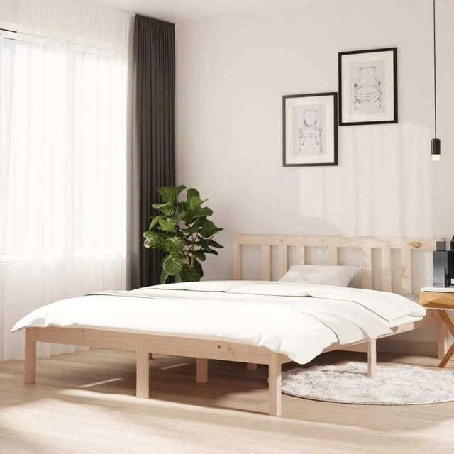VIDAXL BED FRAME without Mattress Solid Wood 140x190 cm £78.90