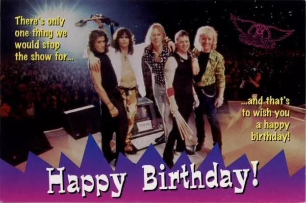 Aerosmith Fan Club Postcard Happy Birthday 3.9.99