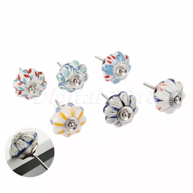 Retro Furniture Cabinet Knobs Round Ceramic Drawer Door Pull Handles Hardware