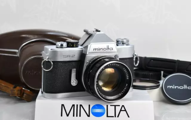 Rare!! [Near MINT] Minolta SR-2 35mm Film Camera Auto Rokkor-PF 55mm F1.8 JAPAN