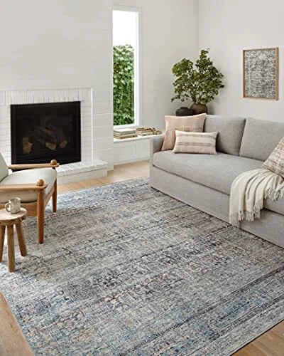 Denim/Rubor Amber Lewis x Loloi Billie Collection BIL-05 2'-6"" x 9'-6"" Runn...