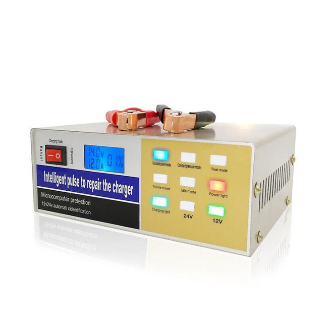 12/24V Auto Voiture Chargeur batterie Intelligent 6-200AH impulsion Réparation