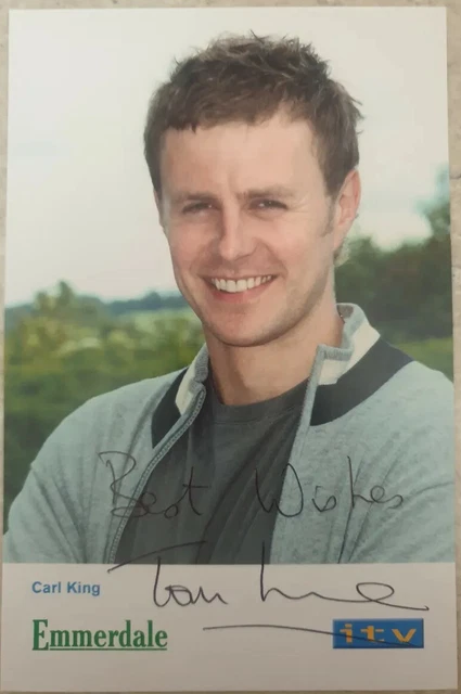ITV Emmerdale Carl King Hand Signed Cast Card Tom Lister Autograph Undedicated