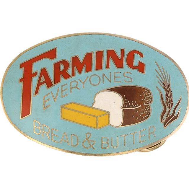 Ag Contadino Agricoltura Grano Soia Mais Fattoria 1970s NOS Vintage Belt Buckle