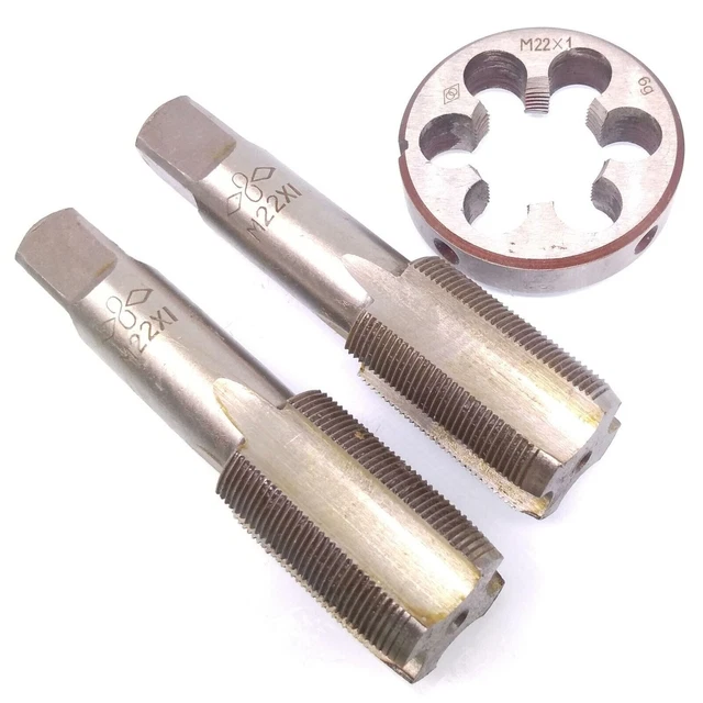 Droit Main Die Robinet Argent Conique Filetage Prise 1 Lot 90mm High Speed Acier