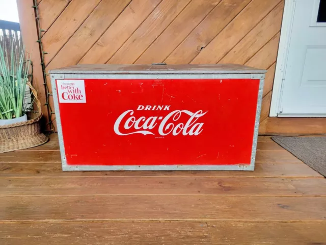 Vintage 1960s Large Coca-Cola Model 183 Cooler / Ice Chest 38" x 18" x 18"