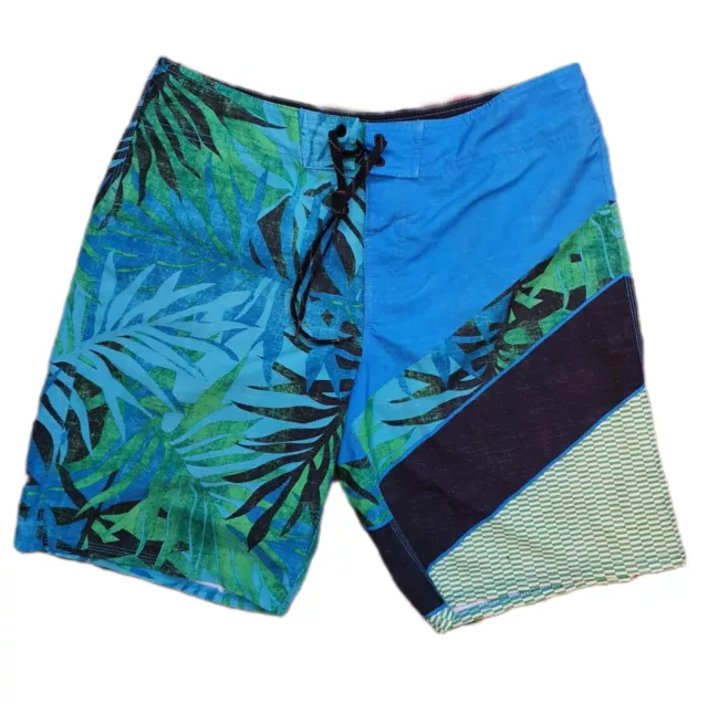 O'Neill Men's Board Shorts, Size 32, Surf Blue Green Black White - Free Postage