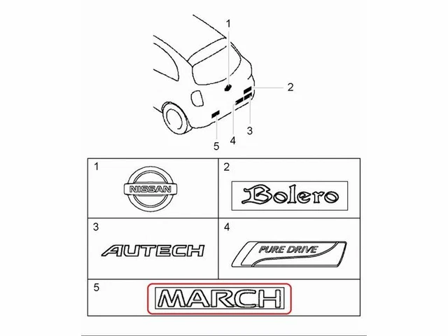 [NEW] JDM NISSAN MARCH K13 Emblem Rear 