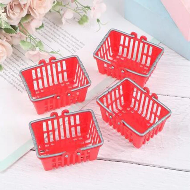 4Pcs Dollhouse Miniature Shopping Baskets Classic Design Collections Doll House