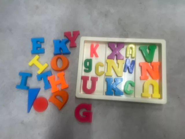 VINTAGE FISHER PRICE alphabet magnetic letters random lot with trays