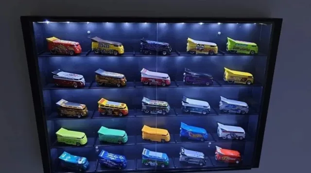 LED Display Case For Matchbox Cars 1:64 Scale 24 Diecast Toy Car Wall Cabinet