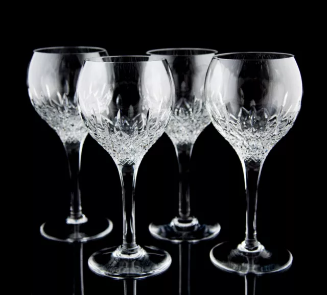 Stuart Manhattan Claret Wine Glasses Set of 4 Elegant Vintage Crystal Stemware