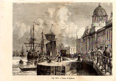 1894 EIRE Limerick Ponte Thomond e Castello Irlanda Stampa Antica 